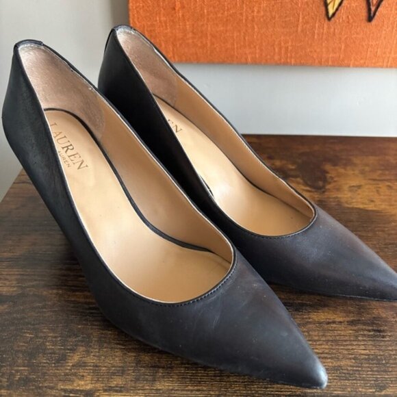 Ralph Lauren Shoes - Ralph Lauren| Lanette Leather Pump Black Women's Heels Sz 9.5